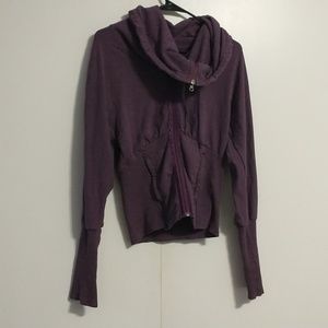 Lululemon light plum zip up jacket, zipper cowl neck. Size medium